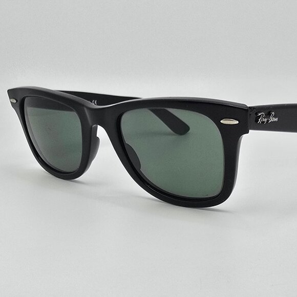 Ray-Ban B&L RB2140 901 Wayfarer Black Frame G15 Green Glass Lens Sunglasses 50mm - Picture 1 of 14